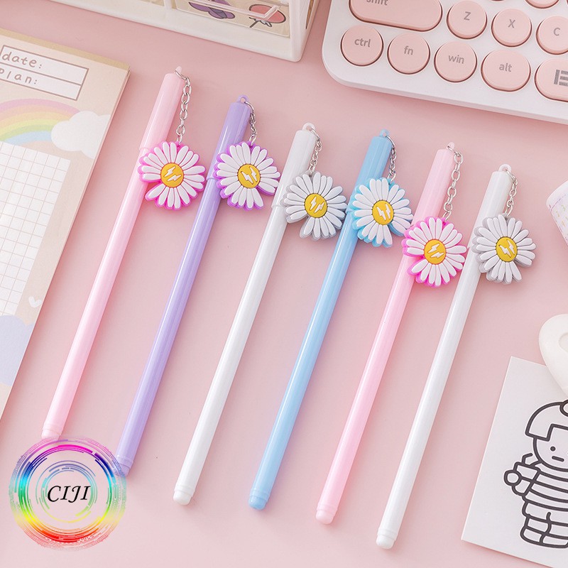 CIJI Pulpen Gel 0.5mm Dengan Berbagai Macam Motif Gantung Lucu dan Unik [1pcs Kirim Random]-Bunga Matahari