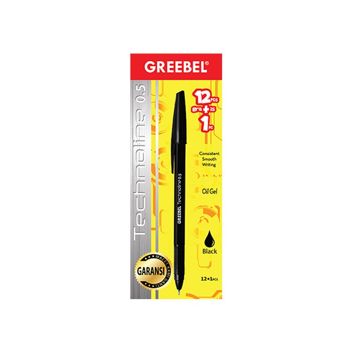 Jual Pena Greebel Ballpen Technoline Black Shopee Indonesia