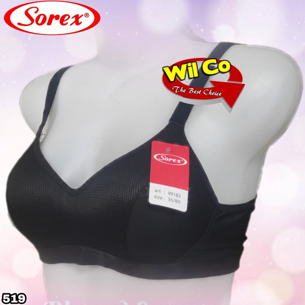 K519 - BRA WANITA SOREX LAVENDER BUSA TIPIS TANPA KAWAT FULL CUP B/C SIZE 36 - 42