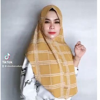 MAZNA HIJAB//JILBAB BERGO MOTIF//HIJAB INSTAN CRINCLE// DOA IBU DOI