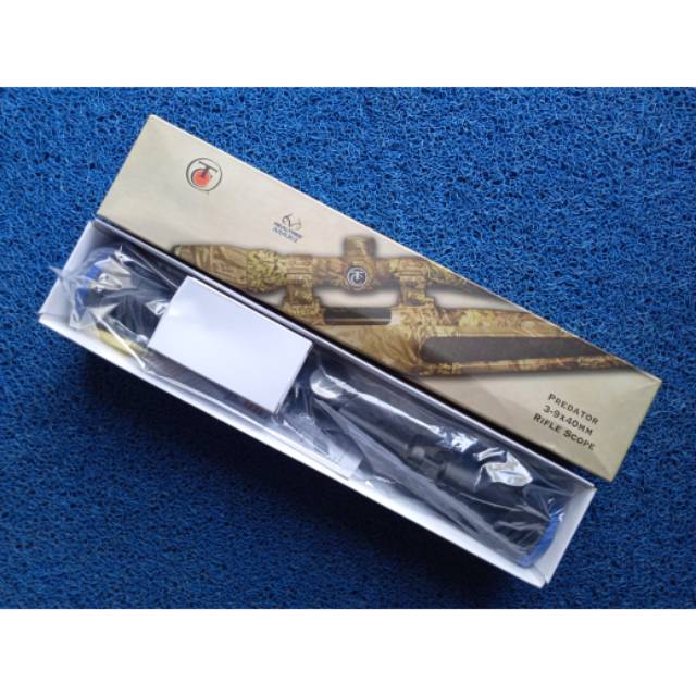 Unit + Teleskop TC Thompson Predator 3-9x40mm Tutup Flip Biru
