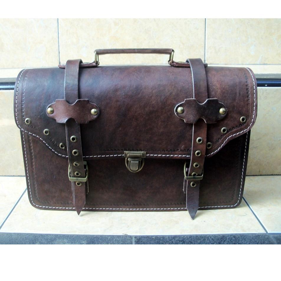 "ZAF.27Jn22ᴬ" TAS ONTHEL KULIT - TAS SAMPING BONCENGAN ONTHEL -  TAS SEPEDA ONTHEL KULIT ASLI - TAS 