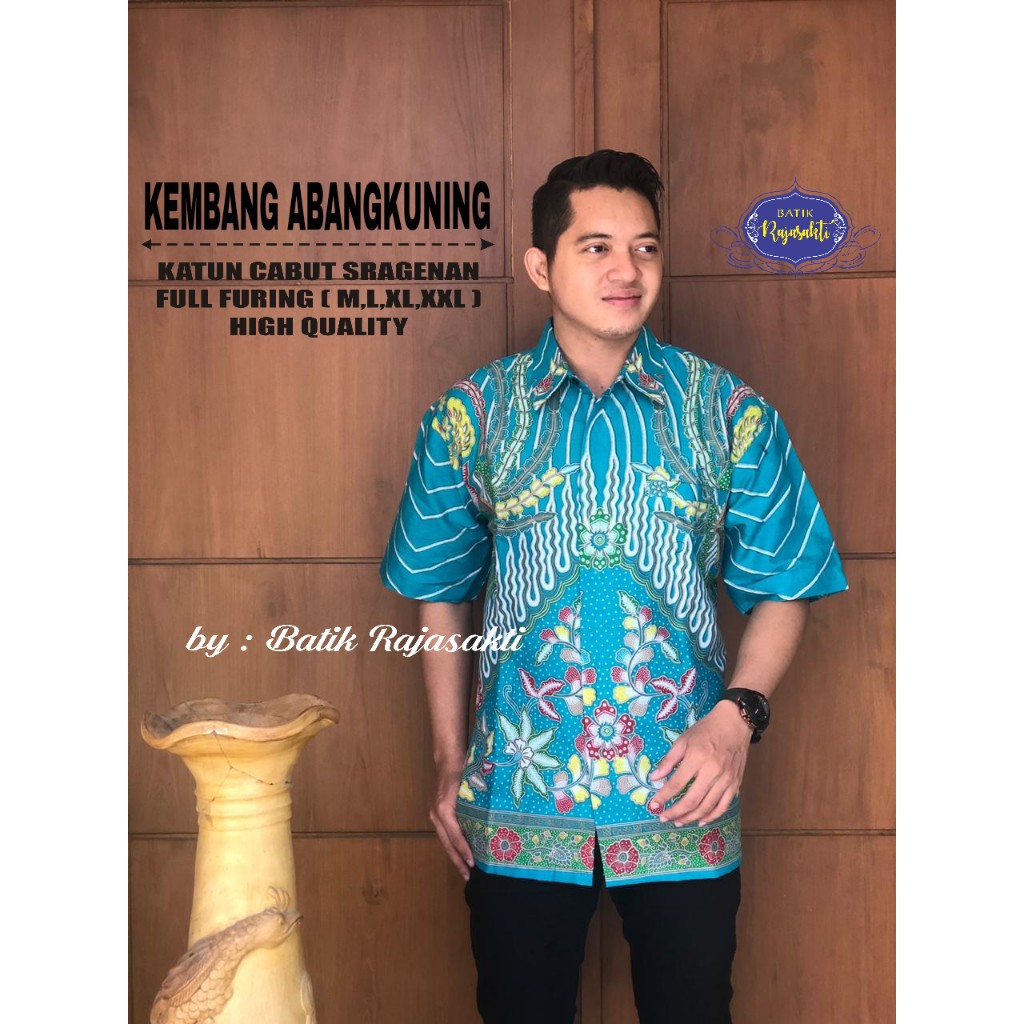 KEMBANG ABANGKUNING RAJASAKTI KEMEJA BATIK SOLO PRIA LENGAN PENDEK PANJANG LAPIS FURING ATASAN PREMIUM MODERN KATUN HALUS MANUK RAJAMANIS CATUR PARANG COLET MERAK JOS GARDAPARI COLET 2  WISHAKA  PERMATA BIRU PEN BLACK DIAMOND WARMADEWA EMAS 2 DHARMARENDRA