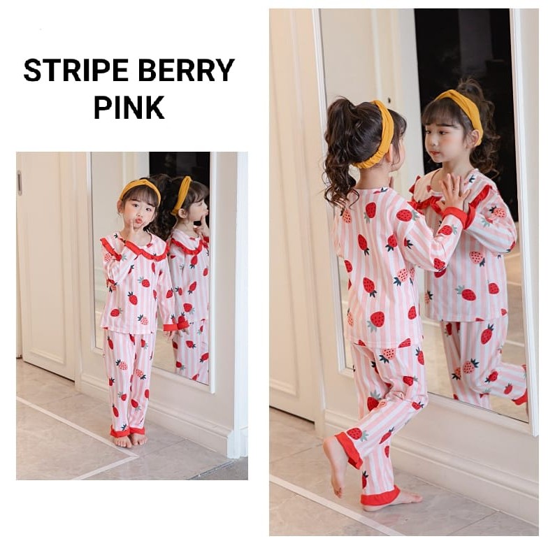 BAJU TIDUR ANAK KOREA / PIYAMA ANAK IMPORT / DASTER ANAK LENGAN PANJANG CELANA PANJANG IMPOR JUMBO