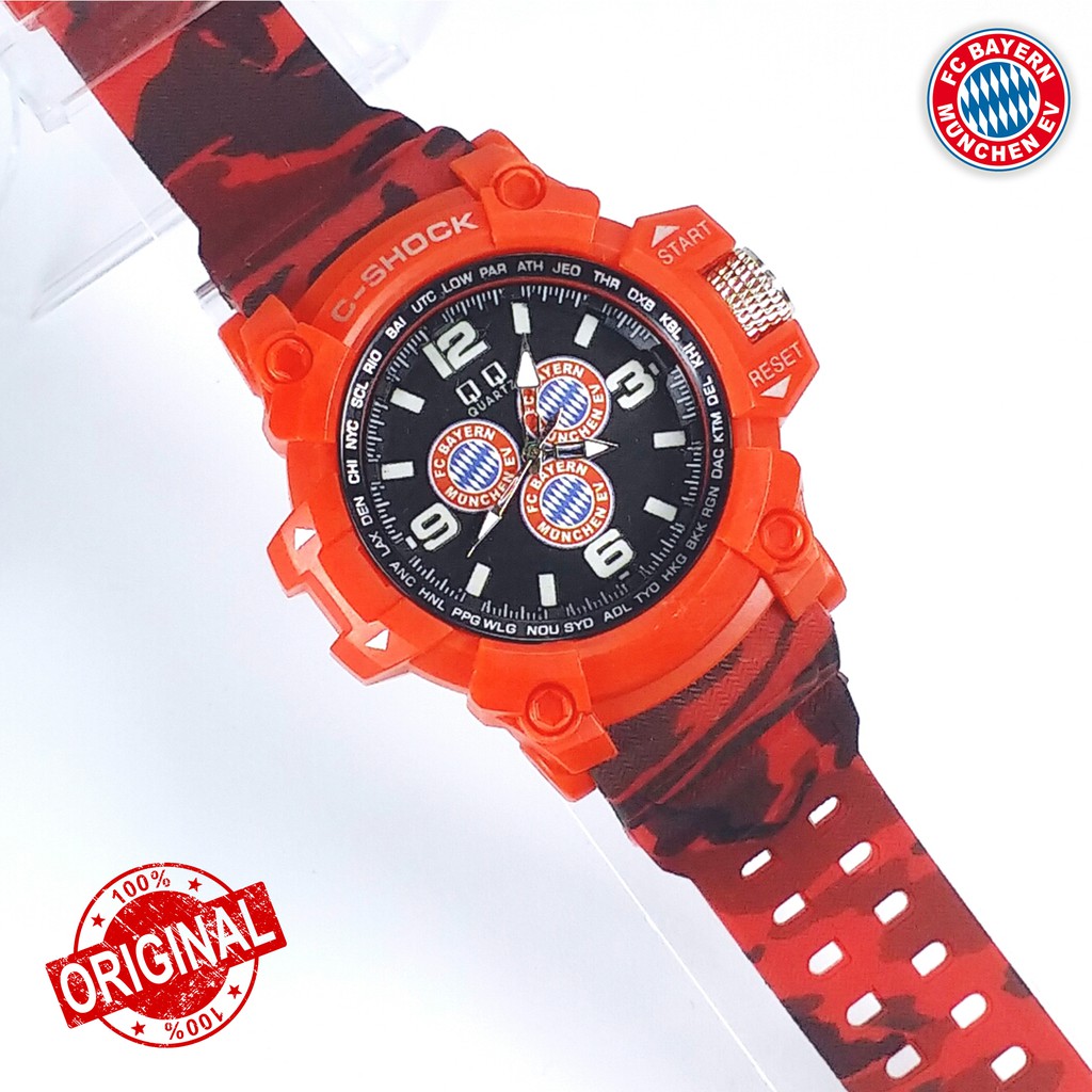 [LIMITED EDITION] JAM TANGAN BAYERN MUNCHEN STRAP ARMY MERAH