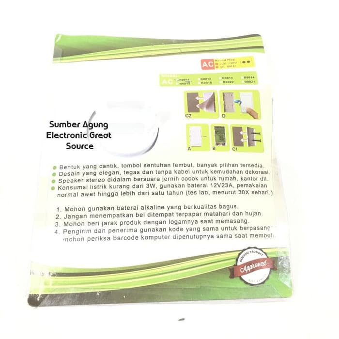Bel Rumah Tanpa Kabel Merk Fleco 8108 8208 Satu Remot Wireless