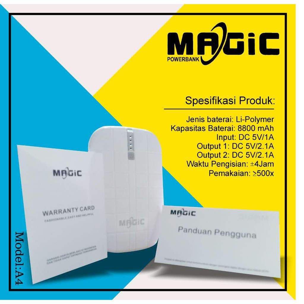 ORIGINAL POWERBANK MAGIC A4 8800MAH A4