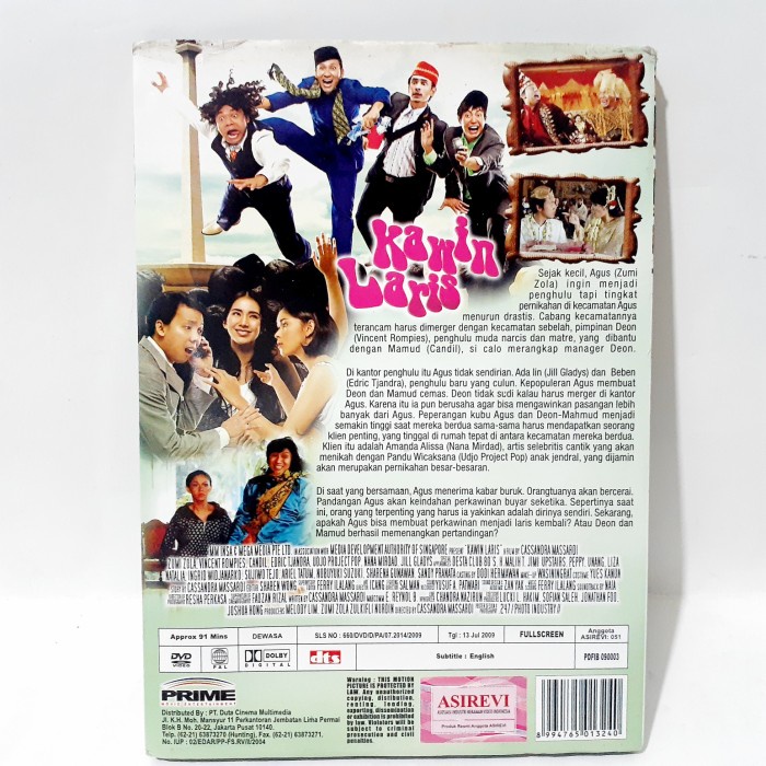 DVD ORIGINAL Kawin Laris Zumi Zola Vincent Rompies Candil