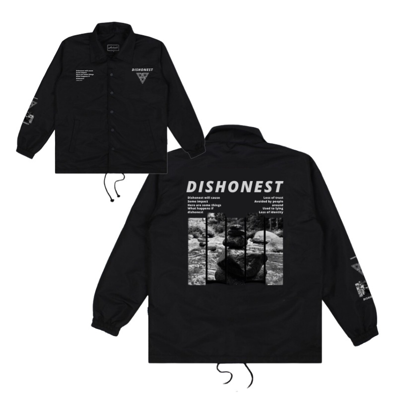 Jaket Coach Pria Dishonest Ash black | Jaket Windbreaker | Jaket Pria | Jaket Parasut | Jaket Coach Pria Ashall Original Terbaru