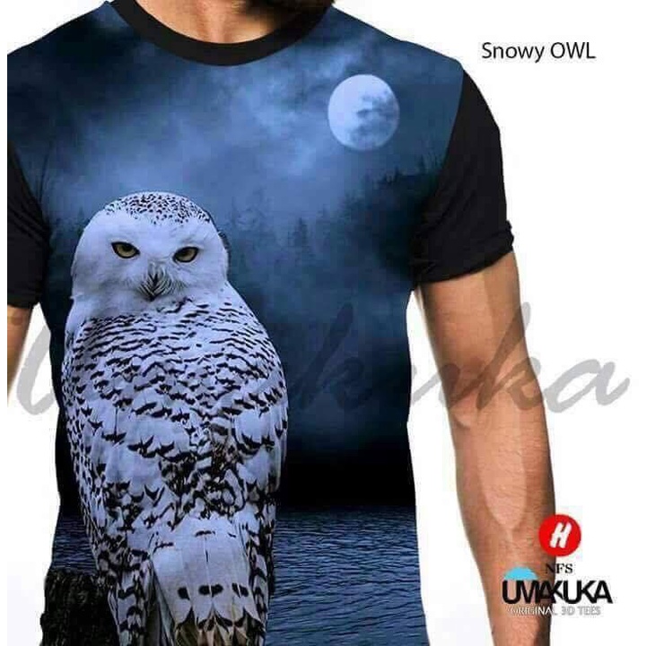 Kaos Distro 3d Fullprint Burung Hantu Terbaru terlaris owl Kicau mania