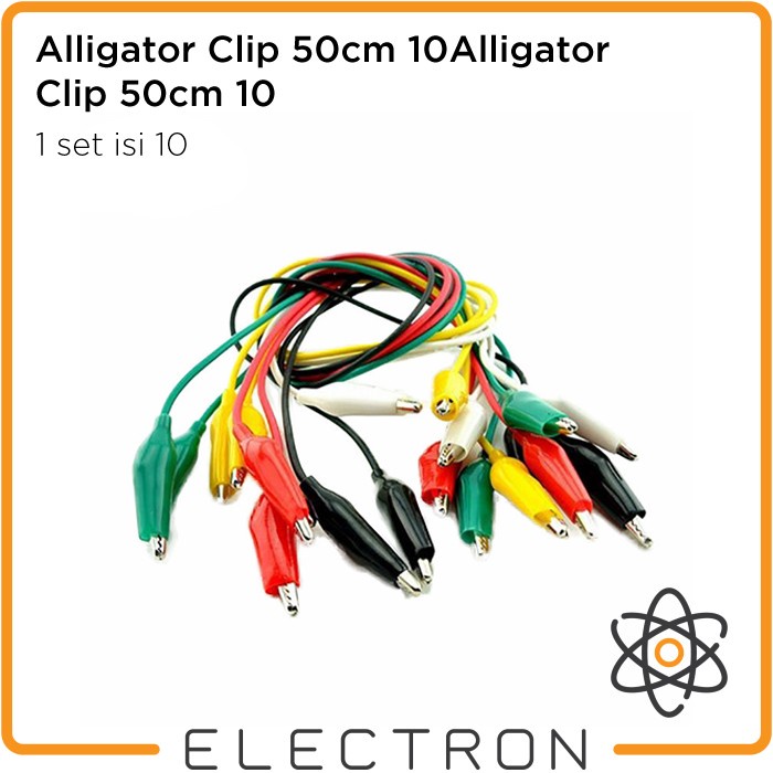 Alligator Clip 50cm 10 Jepit Buaya Kabel Cable Test Clip Leads Jumper