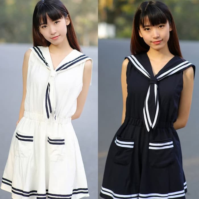 CC-103 casual dress sailor seragam sekolah jepang seifuku jumpsuit