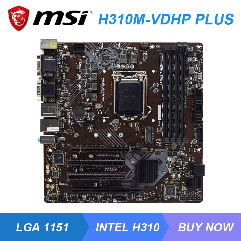 PREORDER MSI H310M-VDHP PLUS Motherboard 1151 Motherboard DDR4 32GB RAM Intel H310 PCI-E 3.0 USB3.1 
