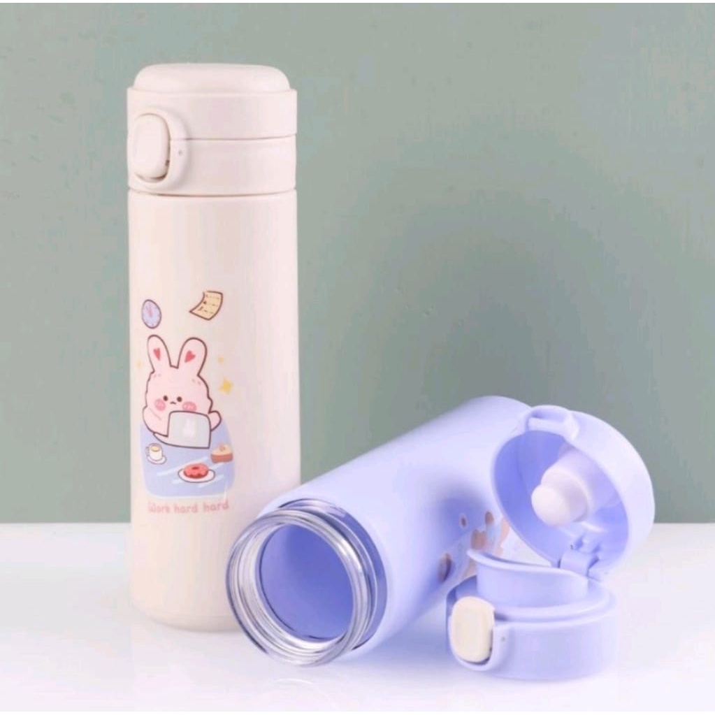Termos Kancing Kaca-Botol Kaca Boneka 450ml Vacuum Cup Clip On Korean Style Botol Tumbler 450ml Boneka Vacuum Cup Clip On Korean Style
