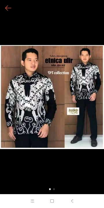 Cod - Dt Ollshop - Kemeja Batik Pria Lengan Panjang Pekalongan Bahan Katun Formal