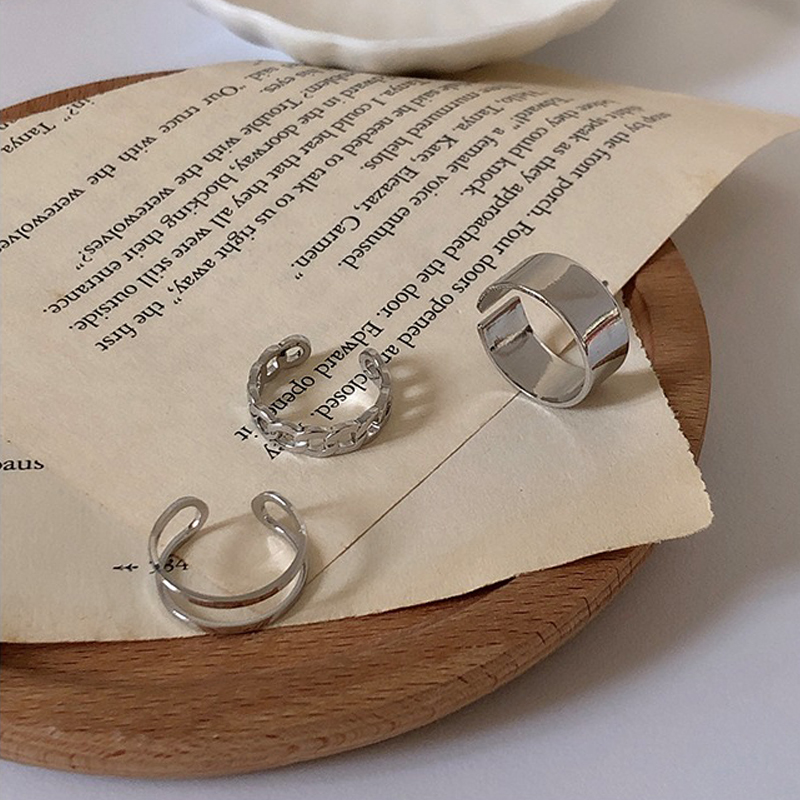 3pcs Hip Hop Set Ring Unisex Korean Personalized opening adjustable ring