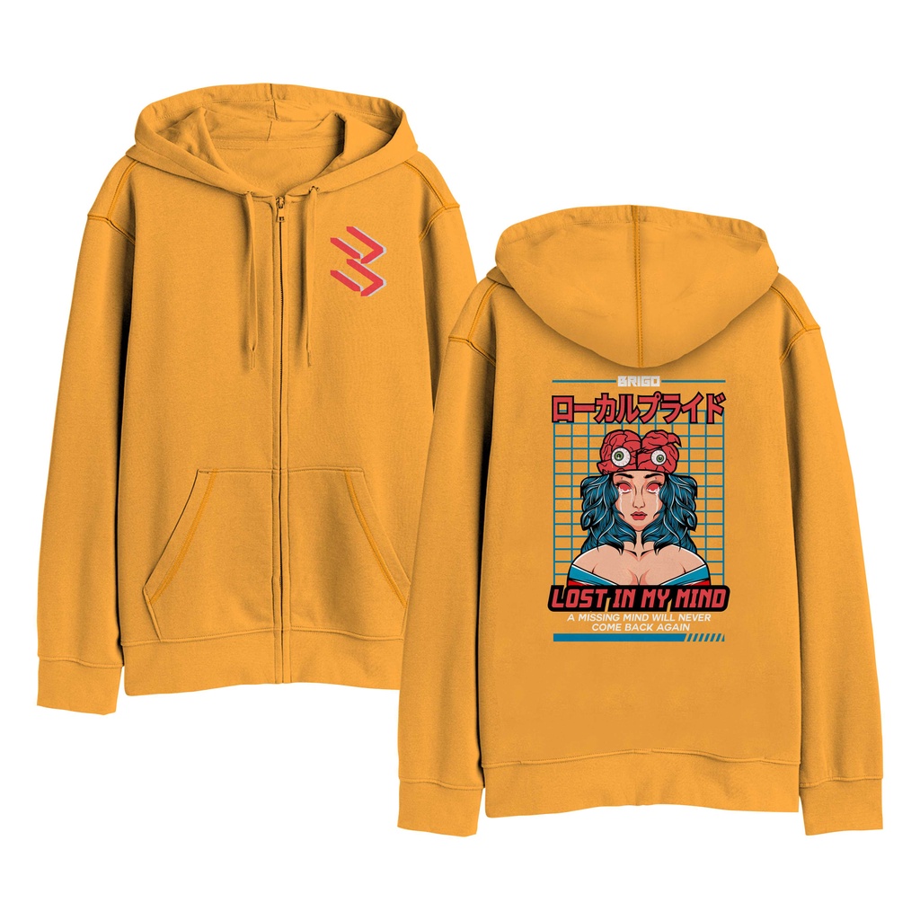 BRIGO Zipper Jumper Hoodie Mind II Sweater Hoodie Resleting BRIGO Mind Sablon DTF Fleece Cotton M-XXL (Pria &amp; Wanita) Free stiker&amp;Gantungan Kunci