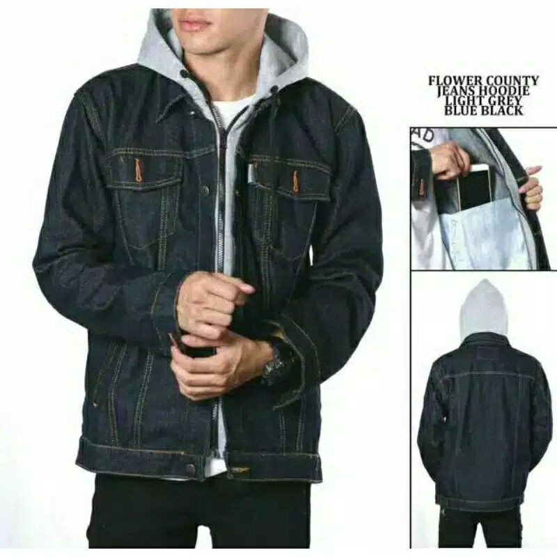 Jaket Jeans Pria/Jaket Pria/Jaket Jeans Hody/Jaket Pria Kekinian/COD bayar di tempat