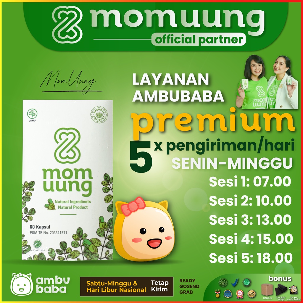 Kelorcap Momuung mom uung Booster Asi Pelancar ASI Kemasan Baru Halal BPOM