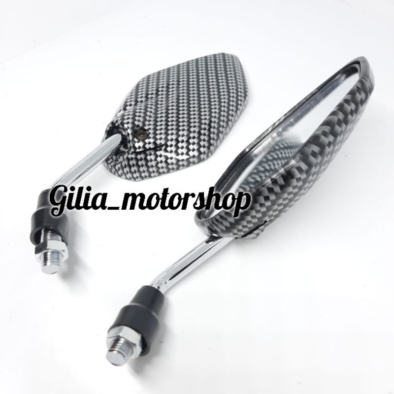 Spion Carbon Mini Model Jupiter Yamaha Spion Jupiter karbon Tangkai Pendek Chrome Yamaha Mio Jupiter