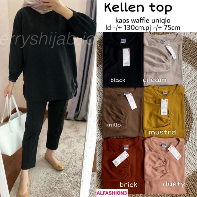 KELLEN TOP BY ALFASHION ATASAN BAHAN KAOS UNIQLO MELAR JUMBO  BIGSIZE TERLARIS