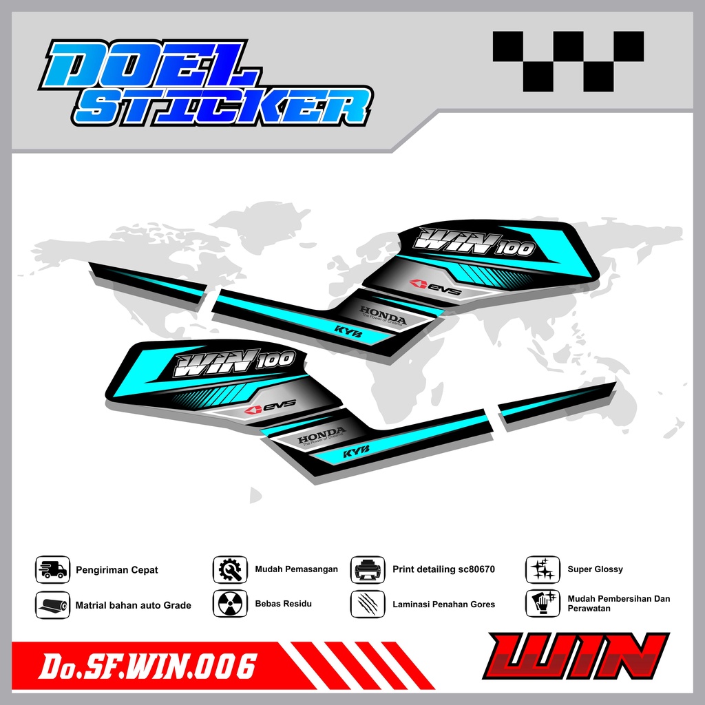 STICKER STRIPING WIN 100 - STICKER STRIPING LIST VARIASI HOLOGRAM , CROME WIN 100 DOEL 006