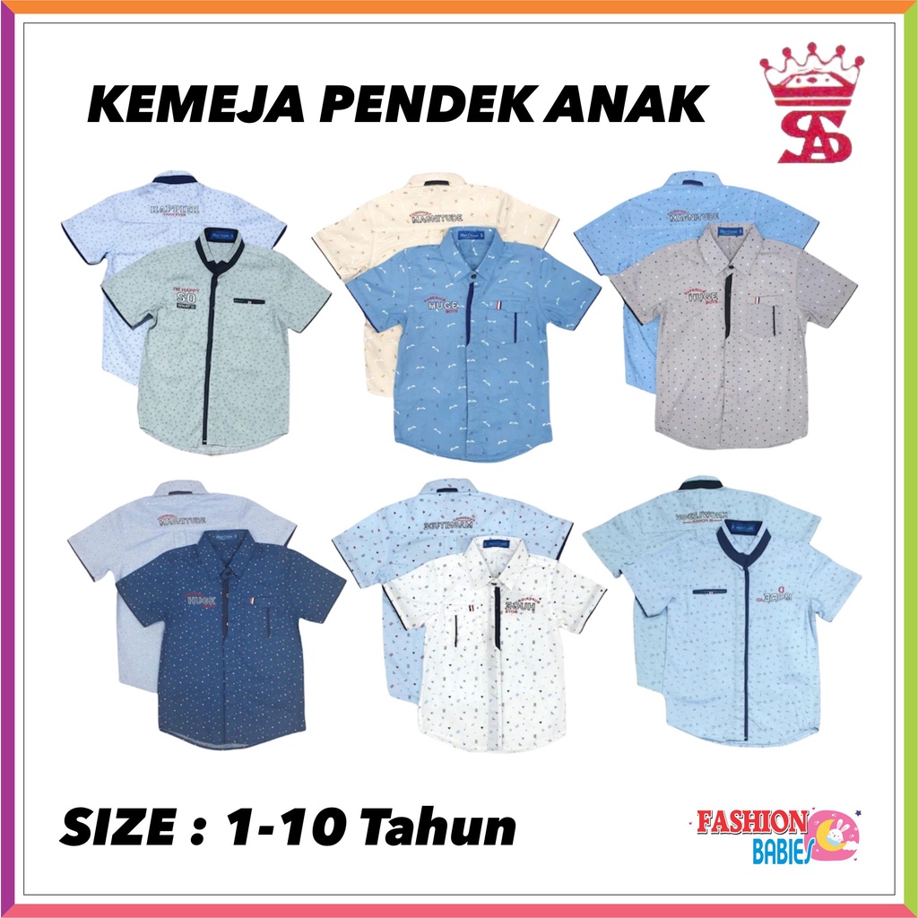 ❤ Fashionbabies ❤ KEMEJA ANAK LAKI LAKI PREMIUM 1-5 TH | HEM LENGAN PENDEK ANAK