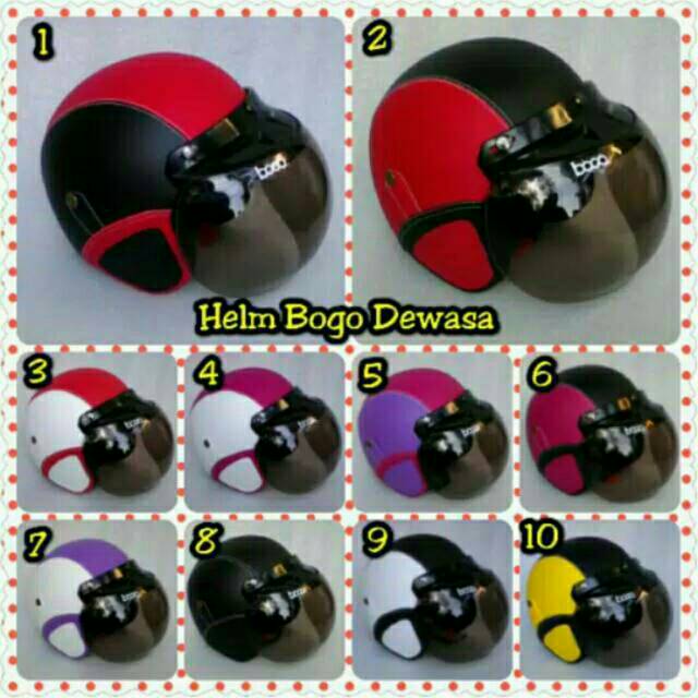 Helm Bogo Retro Dewasa+Kaca Bogo Original