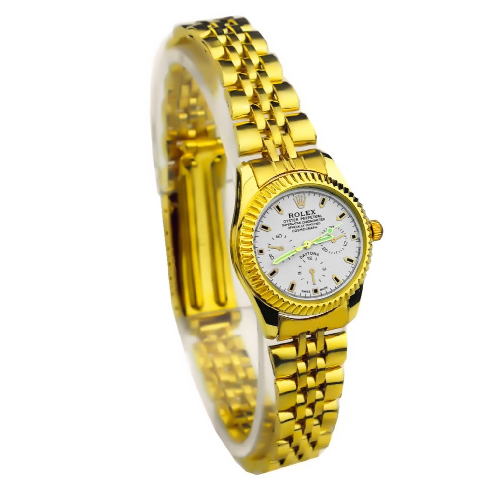 WBS  JAM TANGAN COUPLE FREE BATERAI ✅COD ROLEX RANTAI CHRONO IMPORT GROSIR MURAH SPORT  CASUAL PASANGAN PRIA WANITA ANAK REMAJA DEWASA RX004-WANITA GOLD PLT PUTH