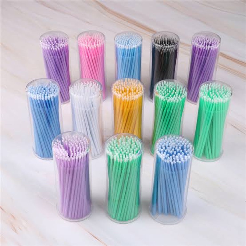 100PCS DISPOSABLE MICROBUD MICRO BUDS EYELASH EXTENSION STIK MICRO LEPAS EYELASH EXTENSION REMOVER