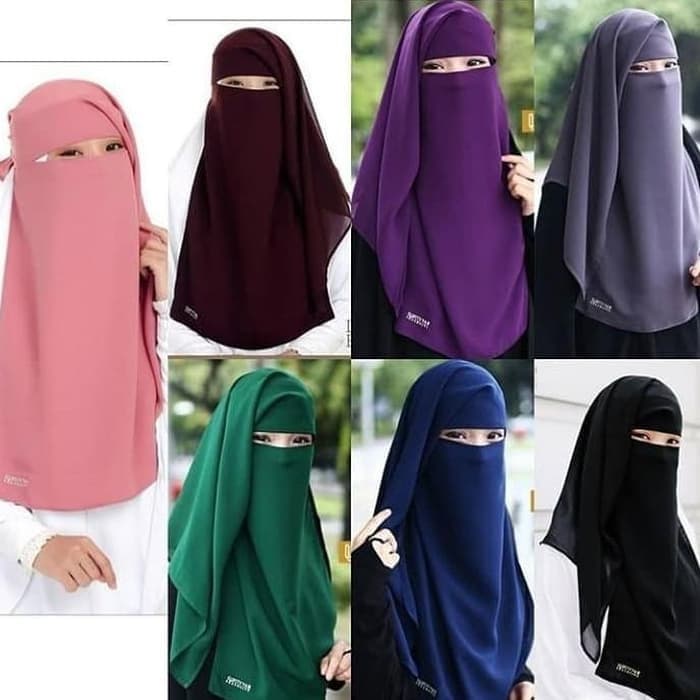Xs201 Niqab Cadar Yaman Savira Mini Sifon Fine / Niqab Yaman Panjang 72Cm - Hitam 120E20Pgo