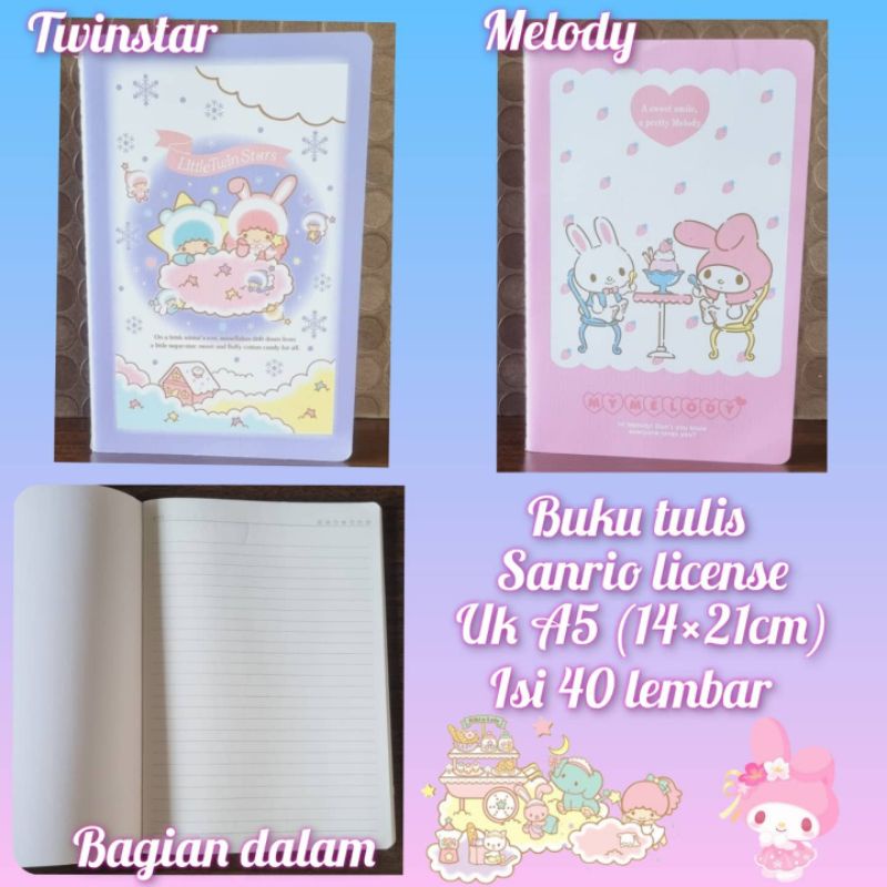 

buku tulis melody twinstar sanrio character sanrio license