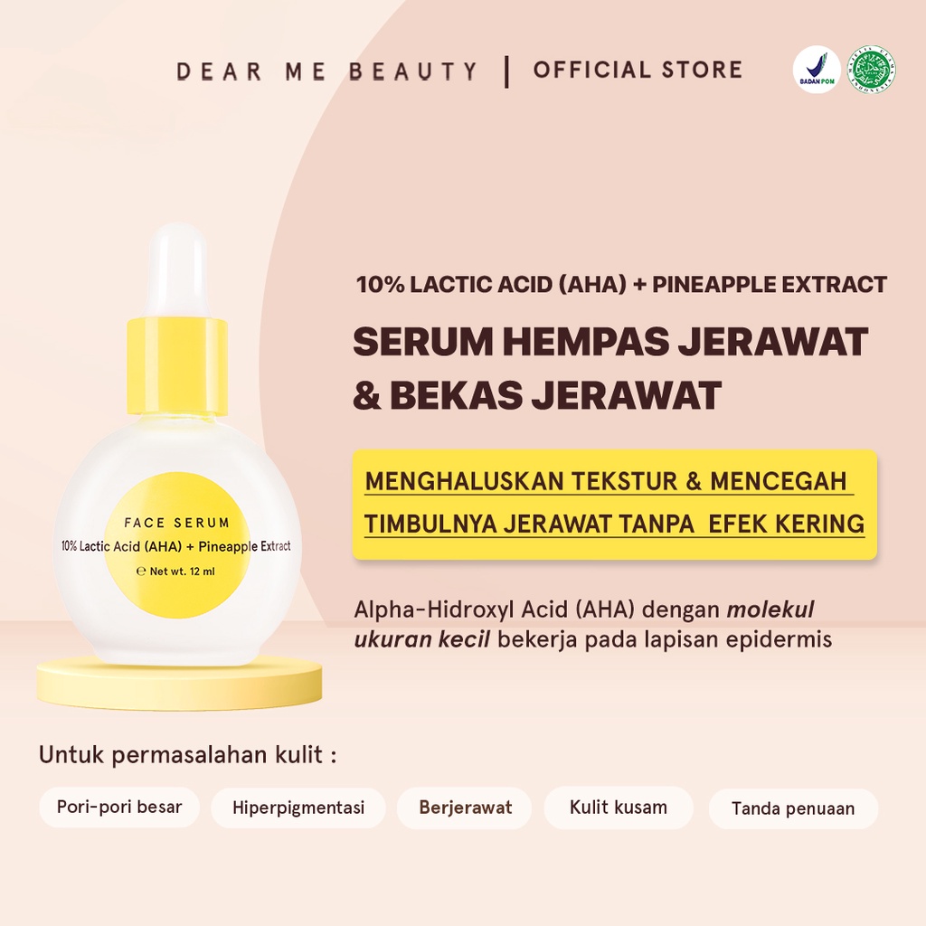 Jual Dear Me Beauty 10 Lactic Acid (AHA) + Pineapple Extract Face