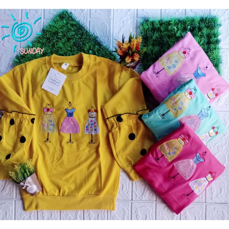 ATASAN ANAK IMPORT LENGAN BALON/ BAJU ANAK MURAH/SWITER ANAK IMPORT/ KAOS ANAK MURAH {6-10TH}