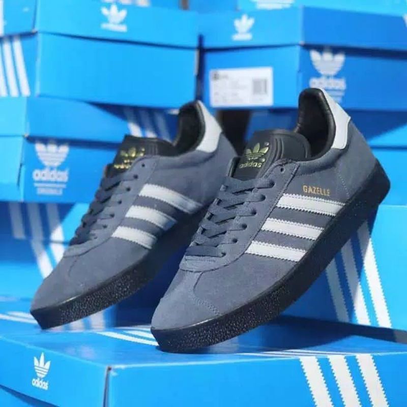 sepatu casual adidas gazelle purple grey