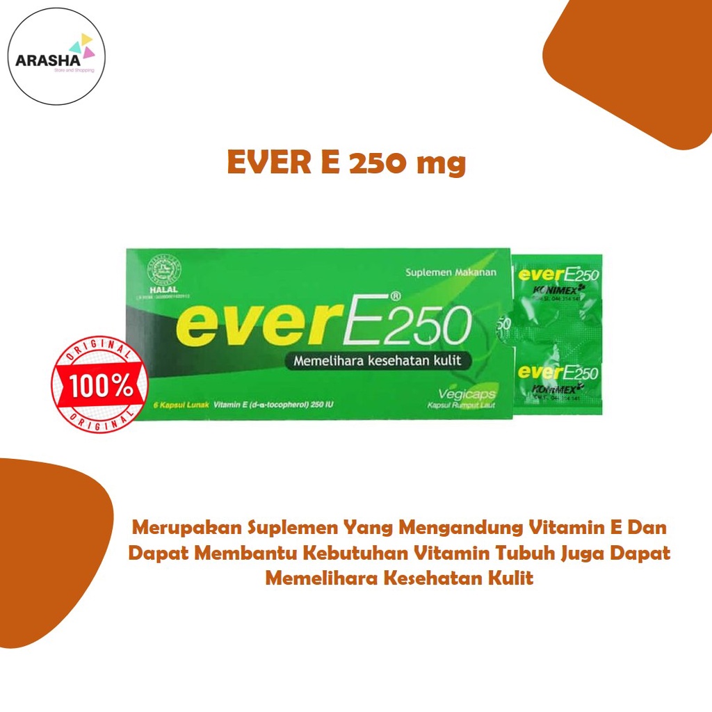 Jual EVER E 250 MG Vitamin E/Vitamin Kulit/Pencegah Penuaan Dini