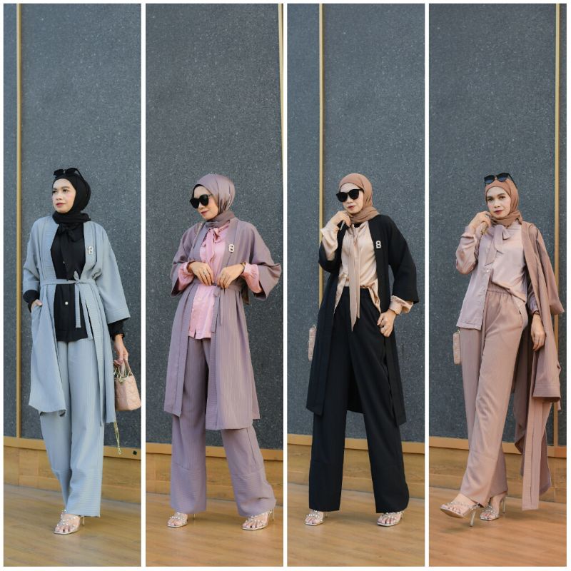 dress muslim/gamis syari/baju set Zahra set 3 in 1 by DCL premium