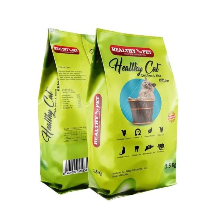 Makanan kucing Premium Healthy Pet Chicken &amp; Rice Kitten - Healthy Cat