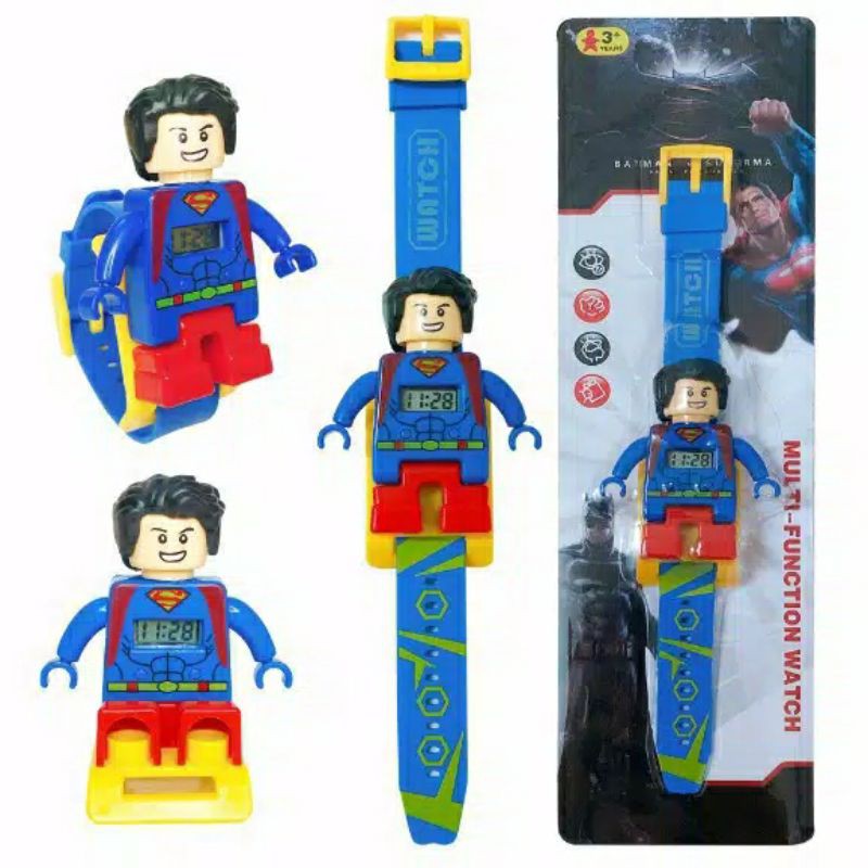 Jual JAM TANGAN ANAK DIGITAL BENTUK LEGO KARAKTER SUPERMAN Shopee