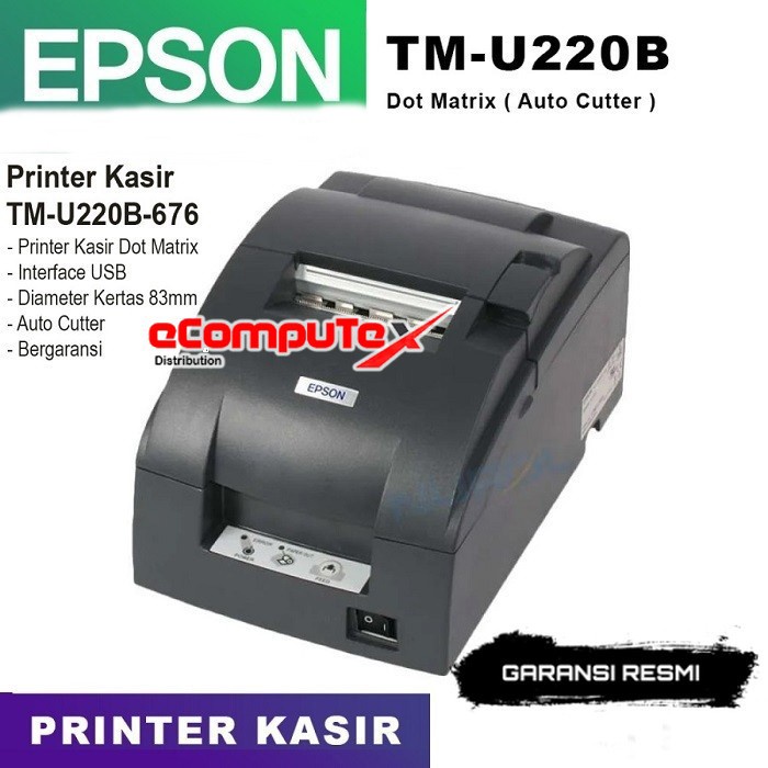 PRINTER EPSON KASIR NOTA DOT MATRIX TM U220B-676 / TMU220B-676 USB AUTO - RESMI