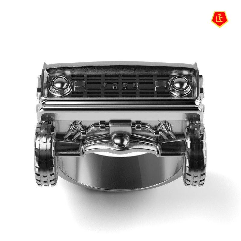 [Ready Stock]Punk Style 14K Gold Truck-Shaped Man's Ring