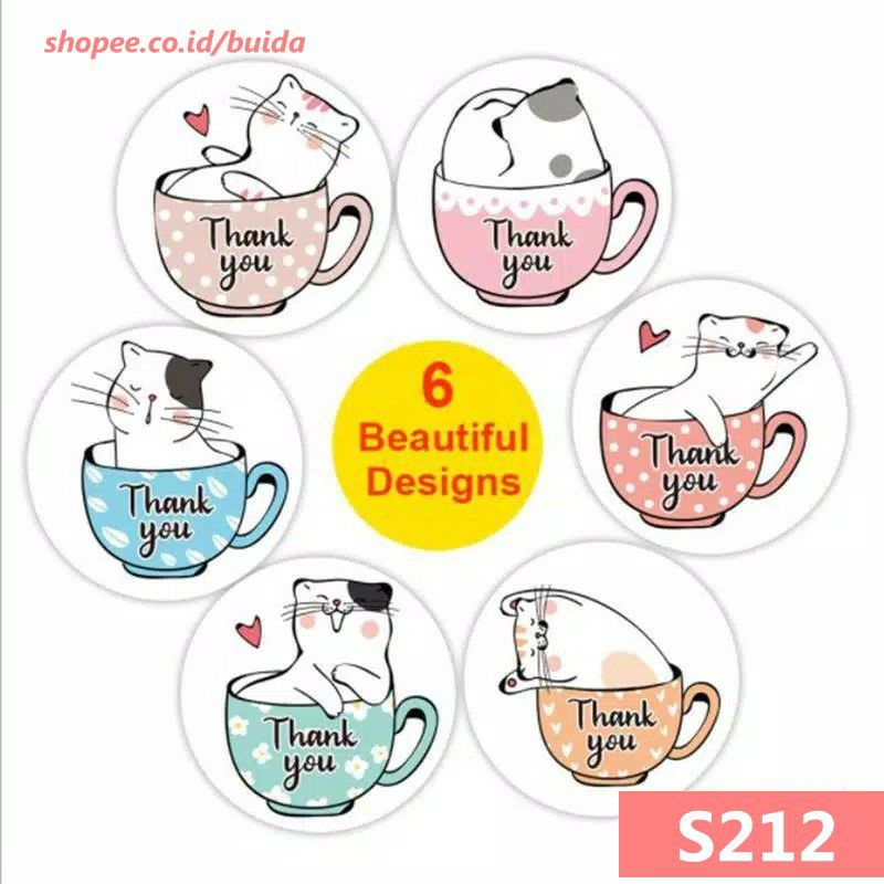 

Stiker Sticker Label Thank You Motif Cat White l 2,5cm