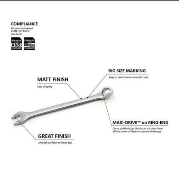 Stanley Kunci Ring-Pass Set 8Pcs - Kunci Ring-Pass Stanley 8-19Mm