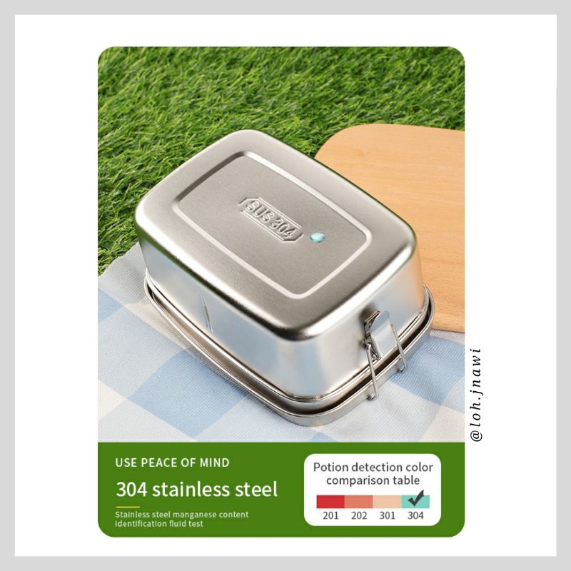 Lunch Box Stainless Steel 1500 ml 2 Layers 4 Parts Premium