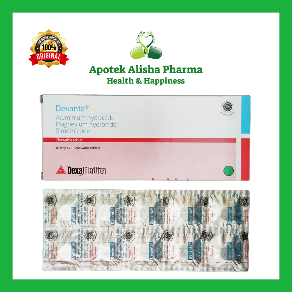 DEXANTA Strip 10 Tablet - Dexanta Tablet Obat Maag / Pencernaan Lambung / Kembung / Nyeri Uluhati / Deksanta Tablet