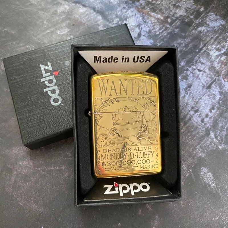 COD- Korek Api Zippo One Piece Luffy Wanted Gold / Korek Api Unik Rolisstore