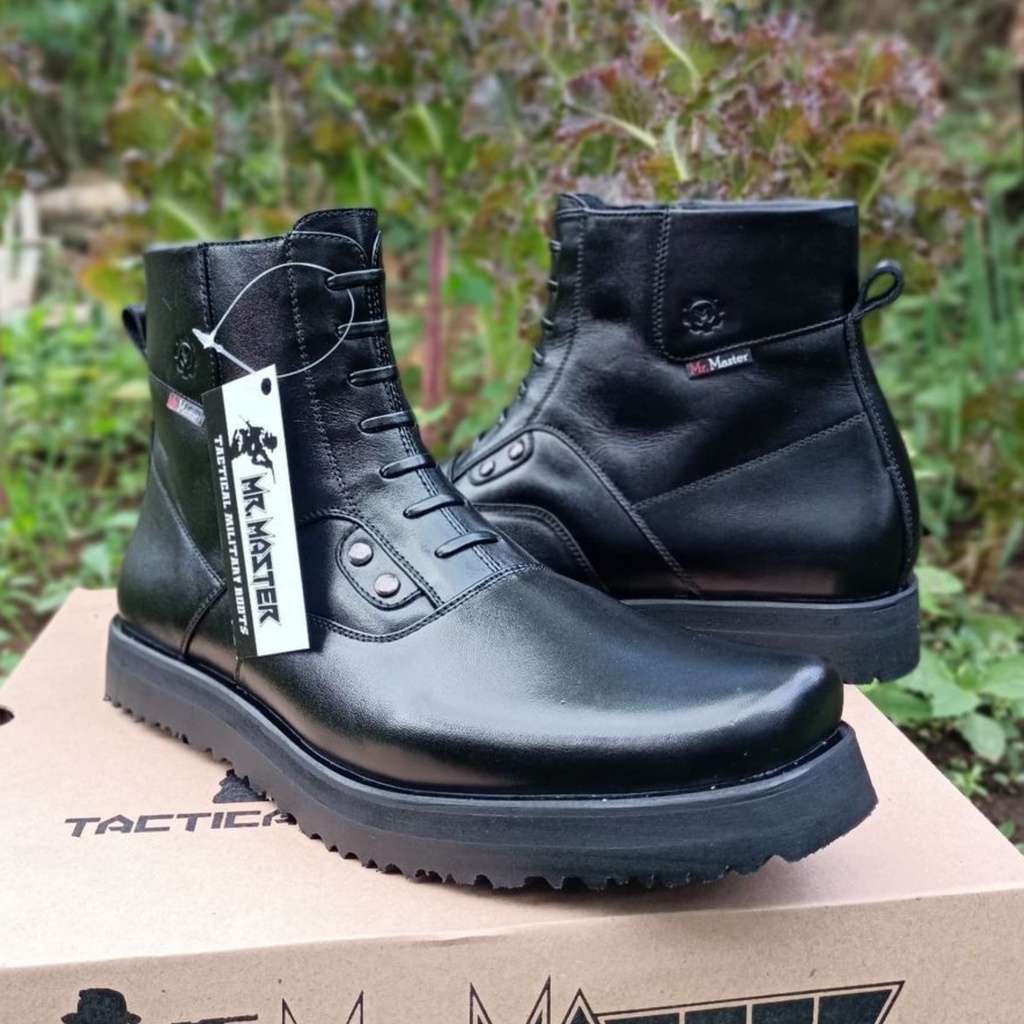 Sepatu Pdh Tni Polri Security Satpam Kulit Sapi Asli Berkualitas Merk MR.MASTER