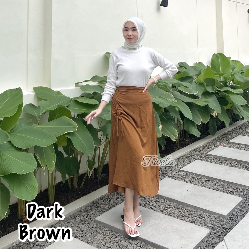 Tamara Skirt -  Rok Serut Casual Flowy Cringkel Airflow / Midi Maxi Ruched Skirt / Rok Wanita Korean Look / Clara Skirt 8005