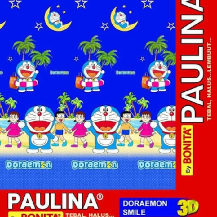 Selimut Bonita Paulina uk 160x200 motif Doraemon Smile