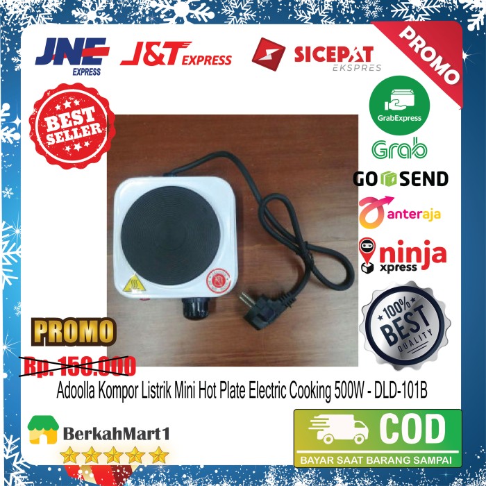 Kompor Listrik Mini 500W Kompor Masak Elektrik Portable Travel Camping